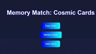 Cosmic Memory Cards browser game