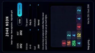 Neon Merge 2048 browser game