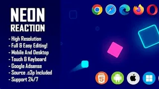 Neon Reaction Test browser game